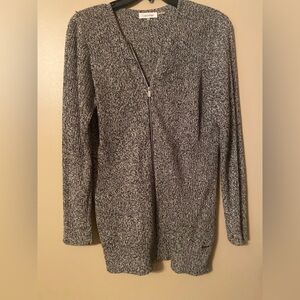 Calvin  Klein cardigan Lg blk/wht zippered front brand new no tags